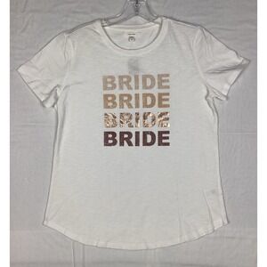 Bride T-shirt Women's‎ Size Medium, Rose Gold White NWT